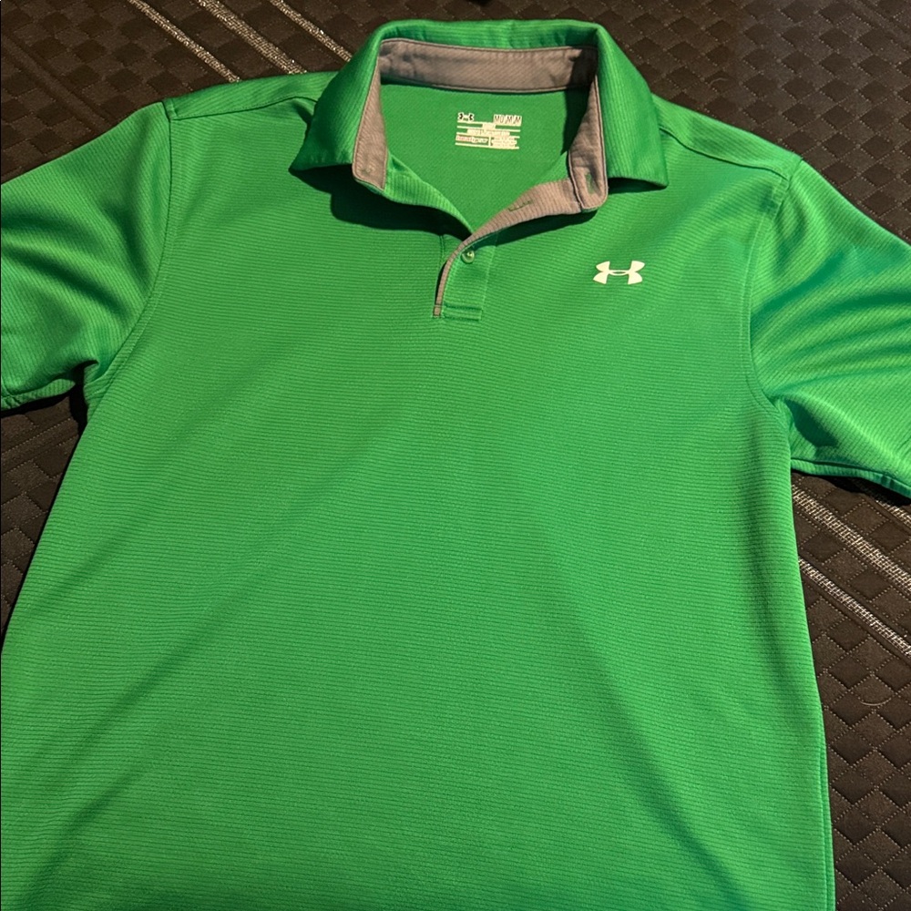 Under Armour Bright Green Men's Performance Polo with Contrast Collar